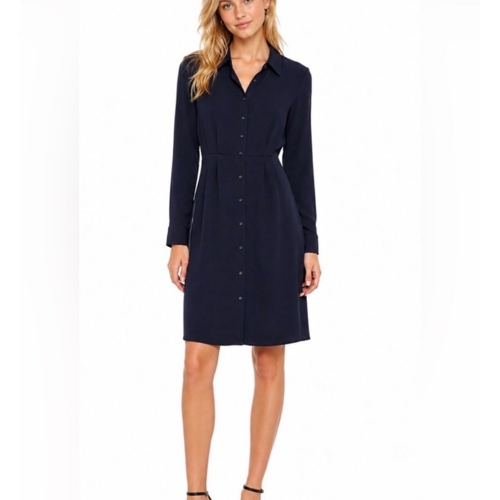 Favorite Daughter Take Me Seriously Dress Black Button Front Mini Shirtdress XS